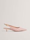 KITINA: Sling Back Satin Kitten Heel