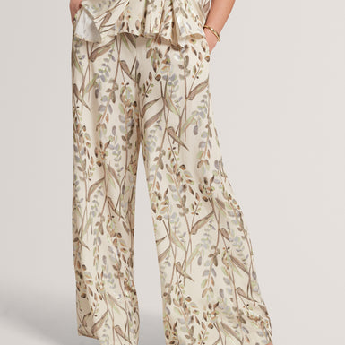 SUSSKI: Viscose Jacquard Wide Leg Trouser