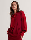NEHLI: Tie Neck Long Sleeve Blouse