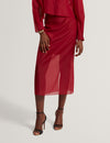 DEKA: Organza Overlay Midi Skirt