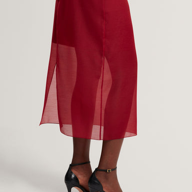 DEKA: Organza Overlay Midi Skirt
