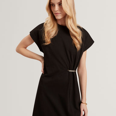 HESSIE: T-Shirt Dress With Metal Trim And Side S