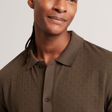 DOLTTEN: SS Textured Button Through Polo