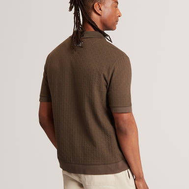 DOLTTEN: SS Textured Button Through Polo