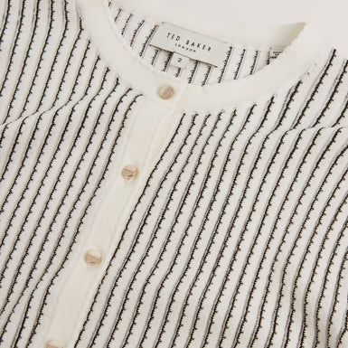 NERA: Knitted Crew Neck Cropped Cardigan