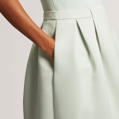 VERLENE: Mockable Midi Dress With Pleated Skirt