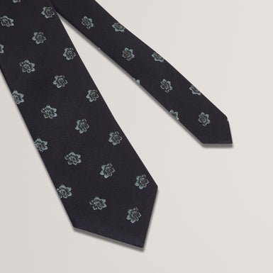 FIRENZA: Ditsy Jacquard Floral Silk Tie