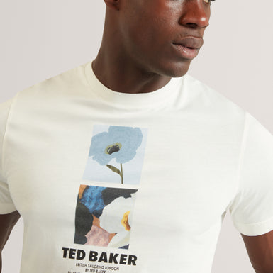 LAMBBET: Ss Floral Box Print T-Shirt