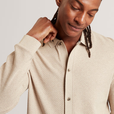 WILKES: Ls Regular Button Through Polo