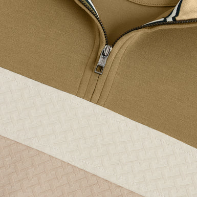 VIKTORO: T Stitch Contrast Panel Half-Zip