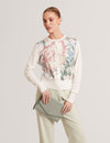 BRIIAR: Printed Woven Front Cardigan