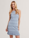 AVELA: Knitted Mini Dress With Frill Detail