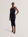 ARDIELE: Cross Neck Bandage Bodycon Knitted Dress