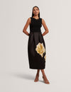 VERINIE: Mockable Midi Dress With Printed Skirt