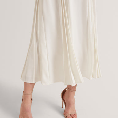 CARNELI: V Neck Midi Dress With Godet Detail