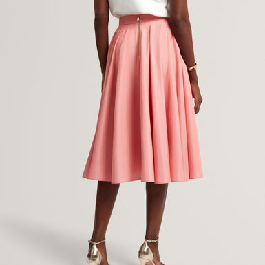 DARRAA: Floral Printed Ottoman Midi Skirt