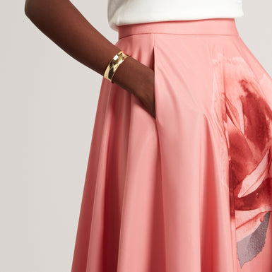 DARRAA: Floral Printed Ottoman Midi Skirt