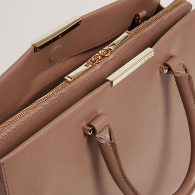 RENNEA: Bar Detail Large Tote Bag