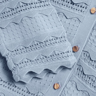 AVRIA: Knitted Cardigan With Frill Detail