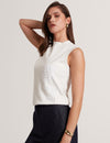 NYELI: Knitted Organza Applique Tank