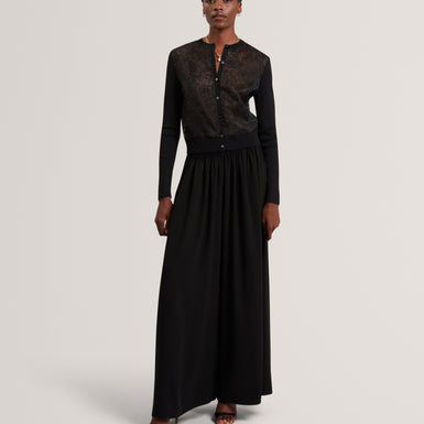 VOREN: Lace Front Cardigan