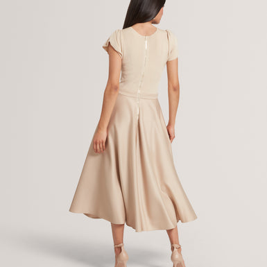 CALYNE: Tulip Sleeve Mockable Midi Dress