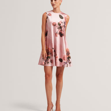 ADEMA: Sleeveless Printed Midi Dress