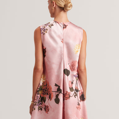 ADEMA: Sleeveless Printed Midi Dress