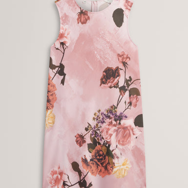 ADEMA: Sleeveless Printed Midi Dress