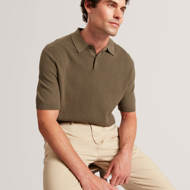HAMELS: Ss Mixed Stitch Button Polo