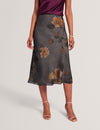 ANCELA: Printed Chiffon Midi Slip Skirt