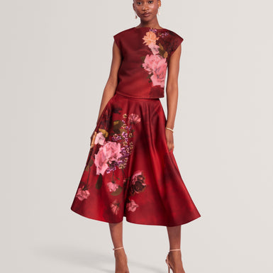 SIMIIA: Printed Full Midi Skirt