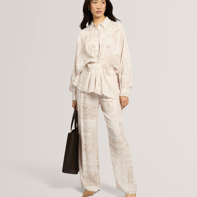LAYTI: Printed Tie Detail Blouse