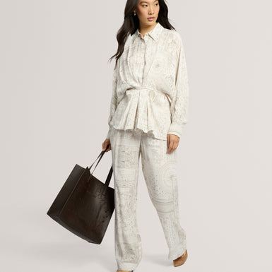WANZA: Printed Straight Leg Trouser
