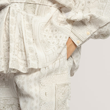 WANZA: Printed Straight Leg Trouser