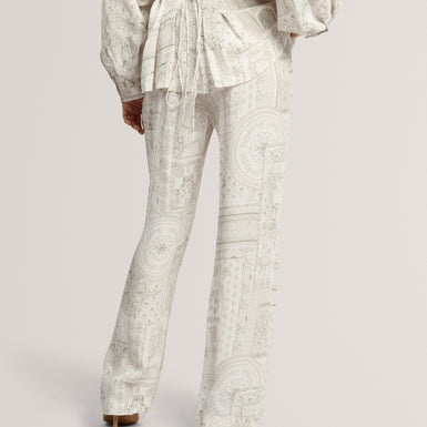 WANZA: Printed Straight Leg Trouser