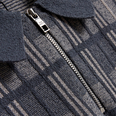 NAPPIER: Ss Jacquard Zip Neck Polo