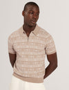 NAPPIER: Ss Jacquard Zip Neck Polo