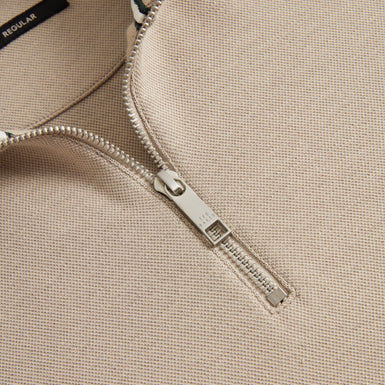 KOVEN: Ls Two-Tone Half Zip Polo