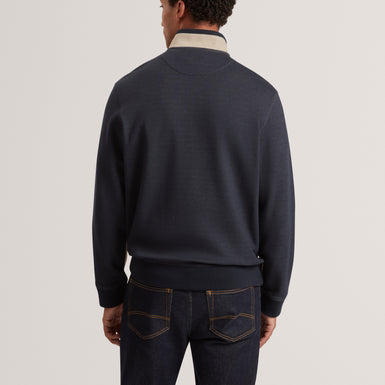 KOVEN: Ls Two-Tone Half Zip Polo