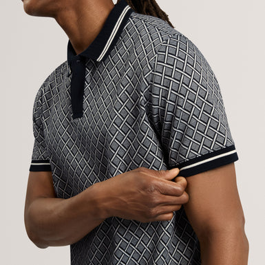 MASSEY: Ss Geo Button Up Polo