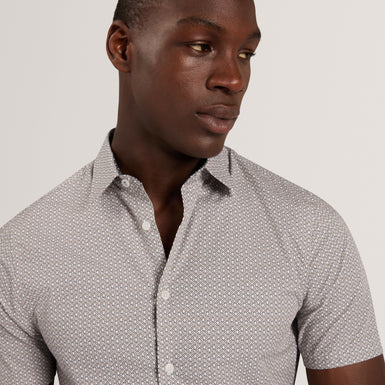 YARNTON: Ss Regular Box Geo Print Shirt