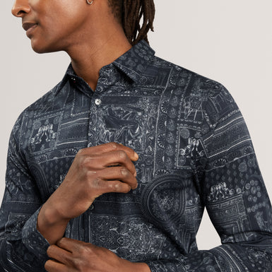 STOWLEE: Slim Etched Detail Print Shirt