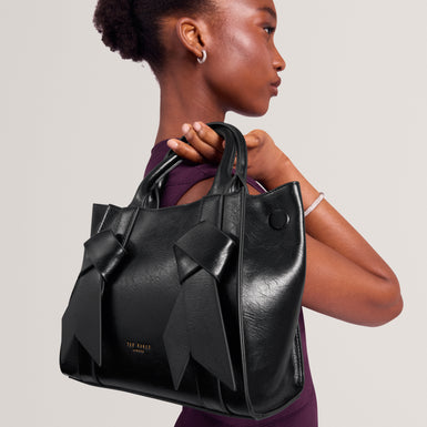 SANIEE: Knot Bow Medium Tote Bag