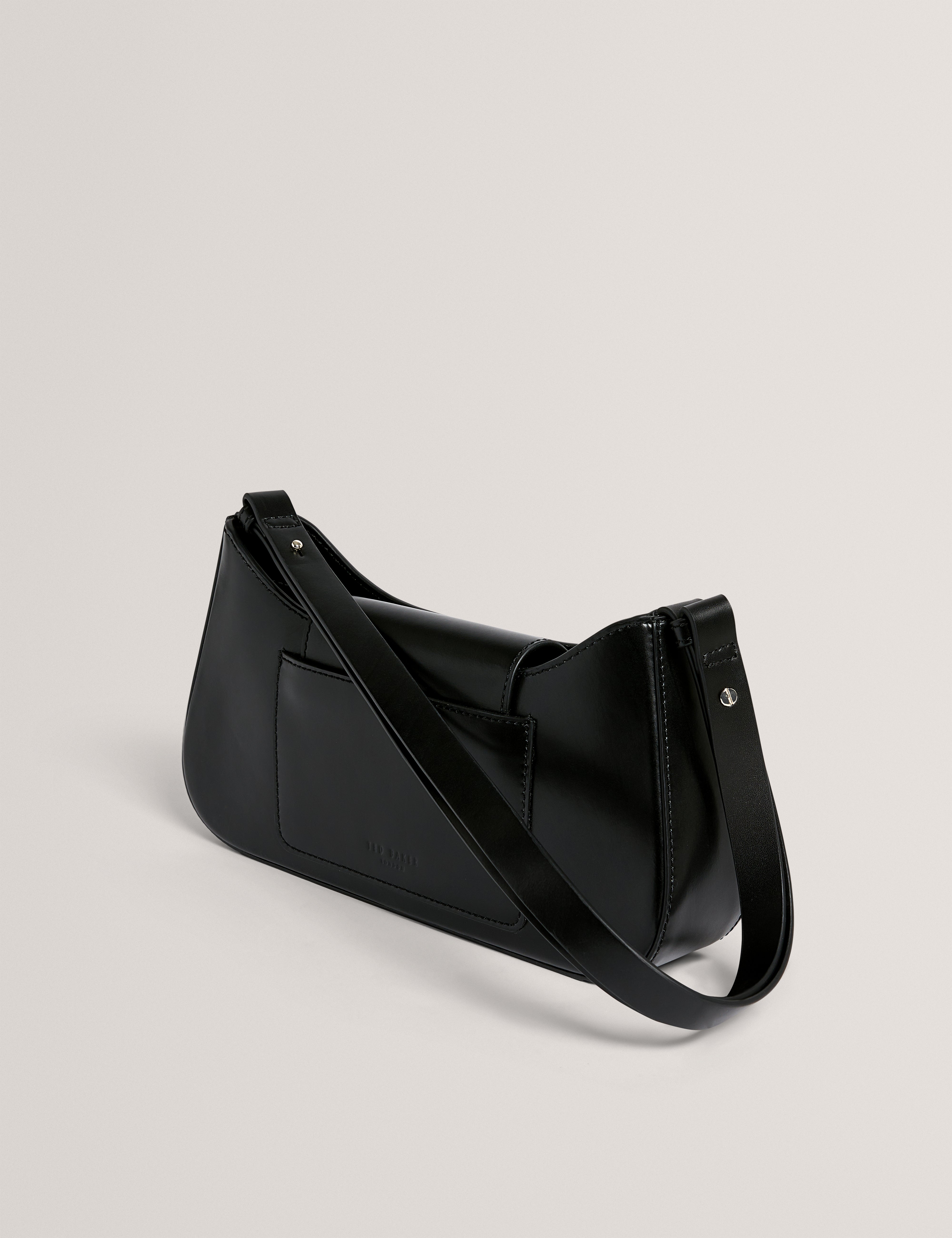 CURLO: Leather Bow Detail Elongated Shoulder Bag