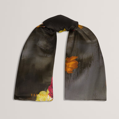 NEEAH: Floral Printed Silk Long Scarf
