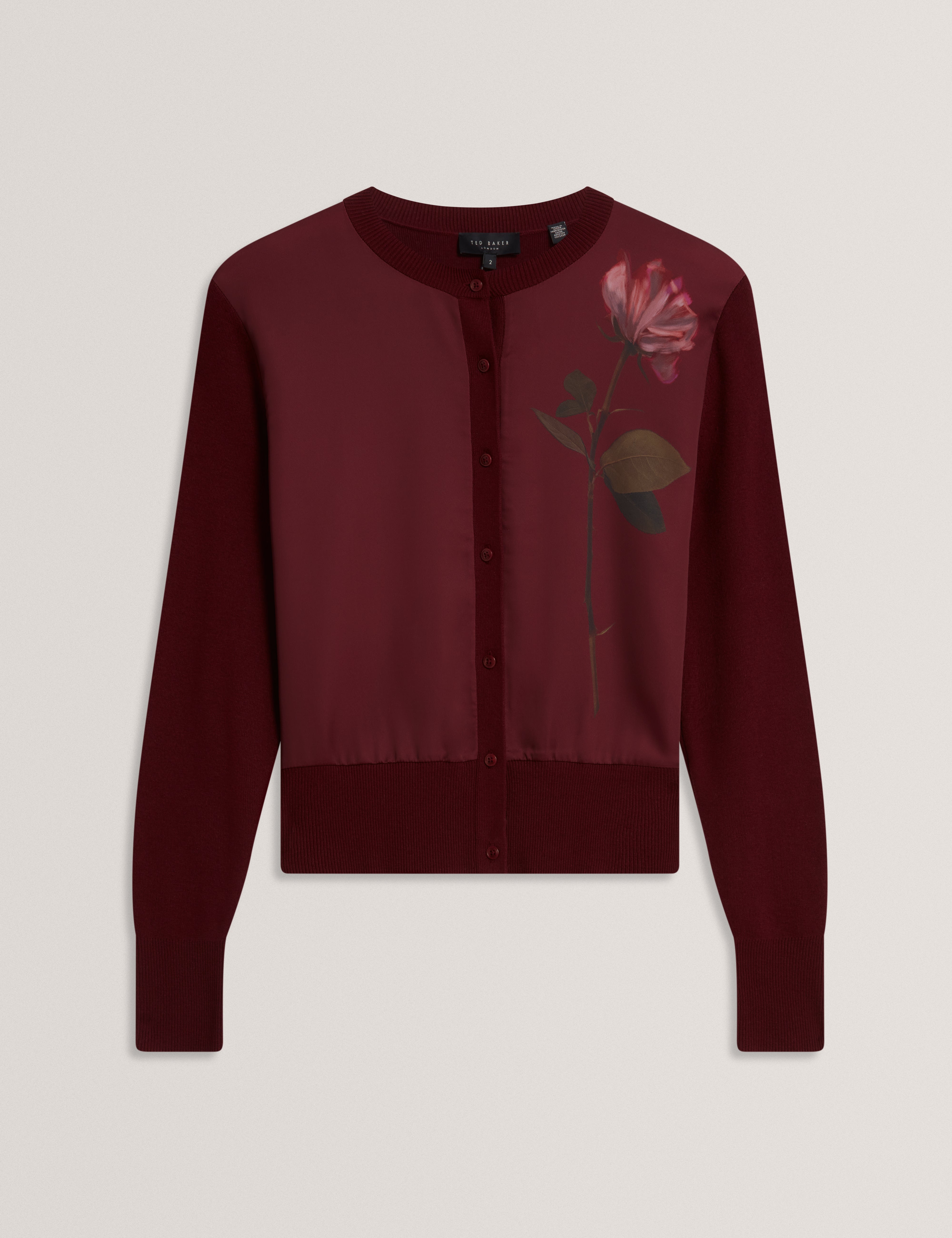 NOLYA: Floral Printed Woven Front Cardigan