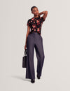 MYLI: Printed Fitted Tee With Curved Hem