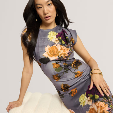 ISYA: Printed Scuba Midi Dress