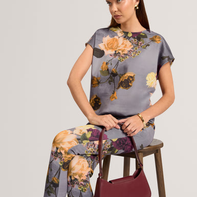 DILOE: Floral Printed Scuba Tunic